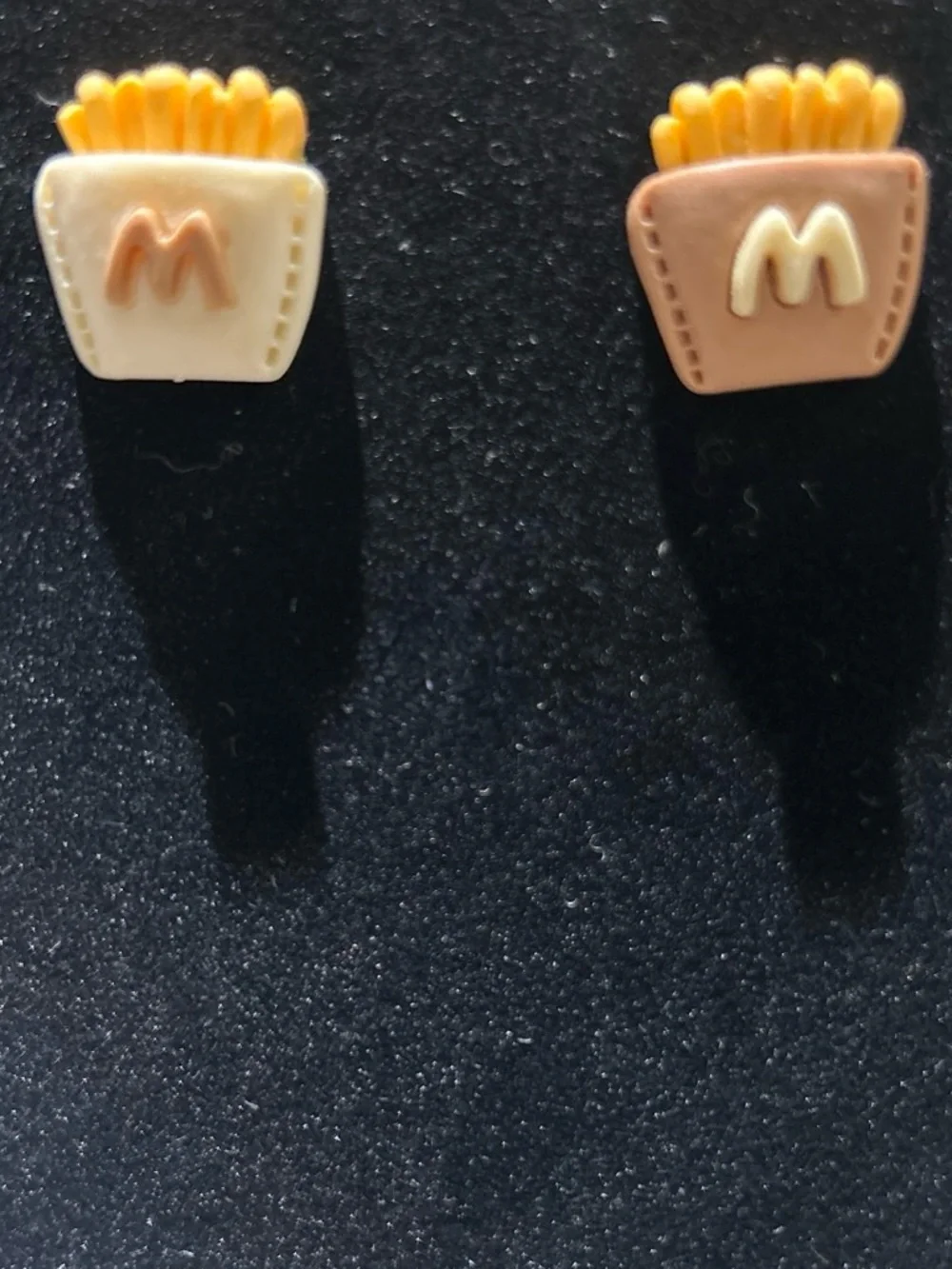 Kids Novelty French Fry Stud Earrings - Yellow & Cream